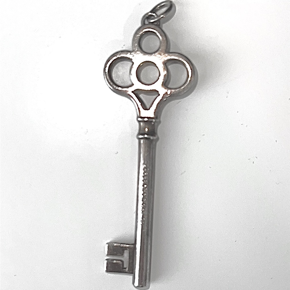 Tiffany & Co Large crown key pendant. Sterling Silver